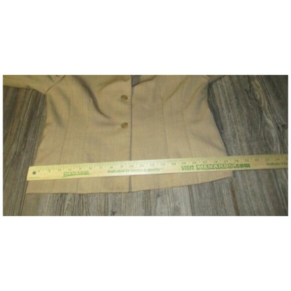 Pendleton Sz 12 Petite 12P Suit Blazer 100% Virgin Wool 2 Button Beige Tan - Picture 11 of 14